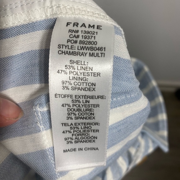 Frame Casual Linen Shorts Stripe - Picture 8 of 8